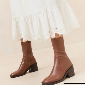 Loeffler Randall Brown Acorn stretch ankle boot